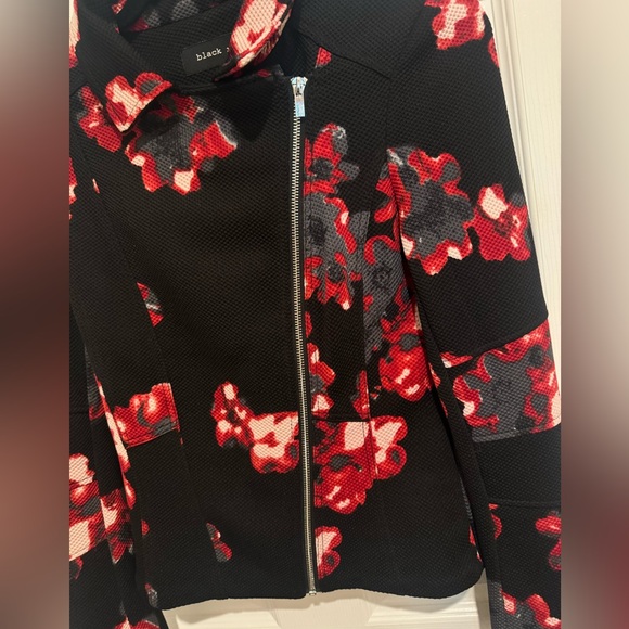 Black Rivet Women’s Black & Red Floral Jacket, X-Small, Bomber Style Jacket - Picture 5 of 13